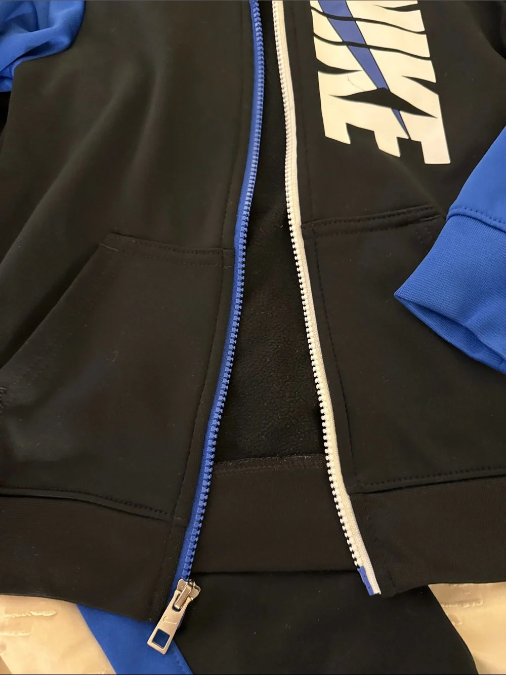 Nike Black and Blue Kids Zip Hoodie & Joggers Set - Picture 5 of 11